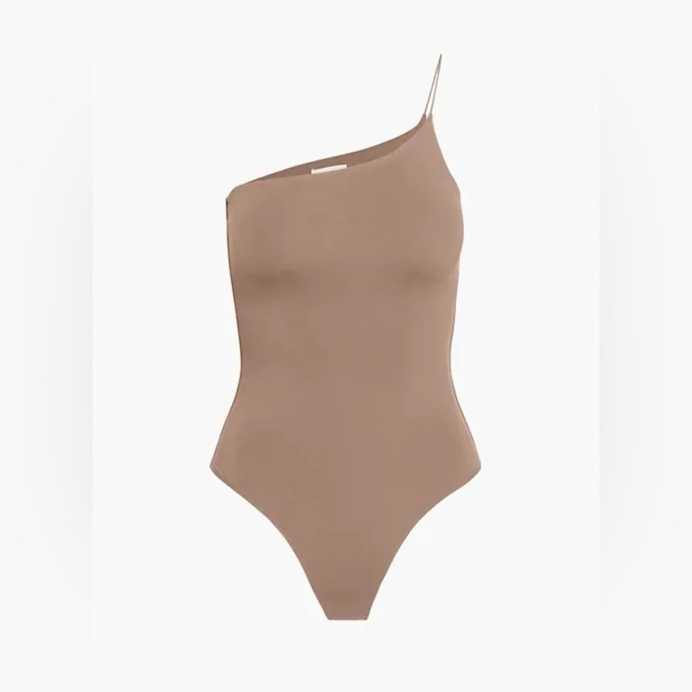 Babaton One-Shoulder Bodysuit in Brown - Picture 2 of 8